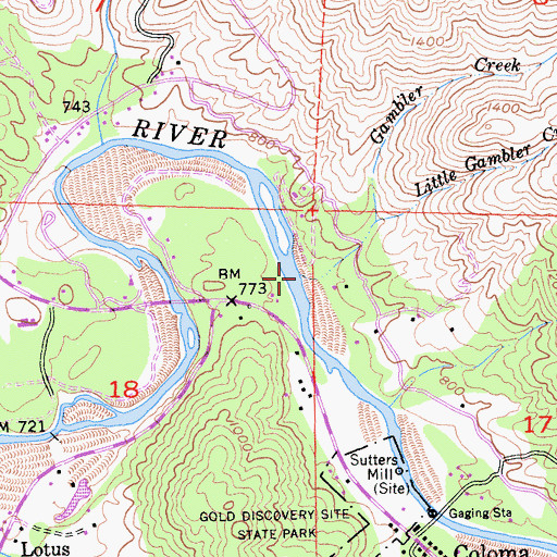 Topographic Map of Gambler Creek, CA