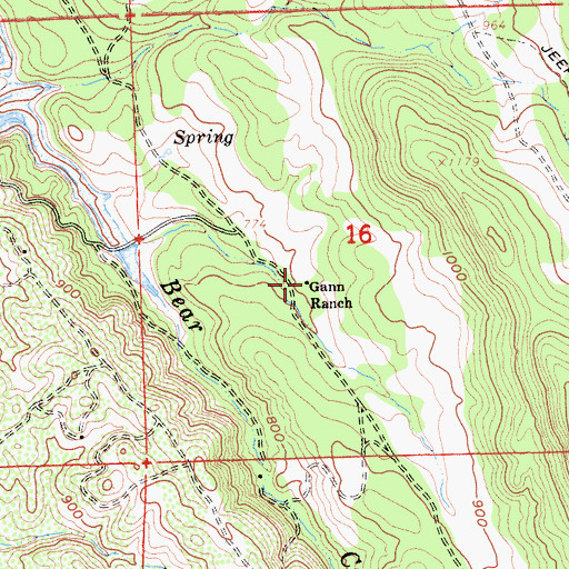 Topographic Map of Gann Ranch, CA
