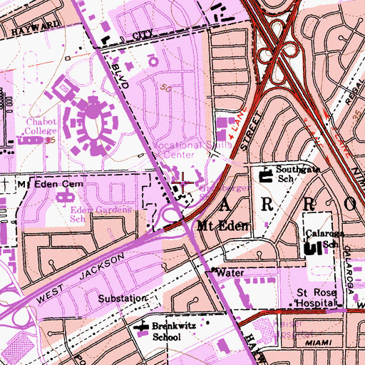 Topographic Map of Gansberger School, CA