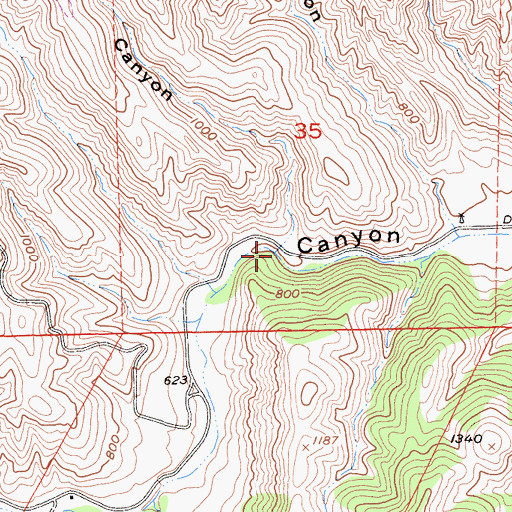 Topographic Map of Garden Canyon, CA
