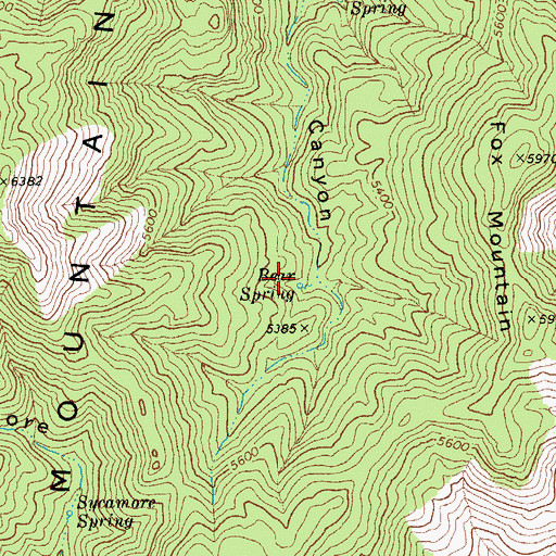 Topographic Map of Bear Spring, AZ