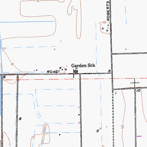 Topographic Map of Garden School, CA