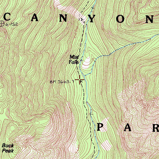 Topographic Map of Gardiner Creek, CA