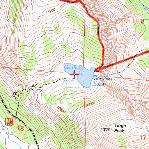 Topographic Map of Gardisky Lake, CA