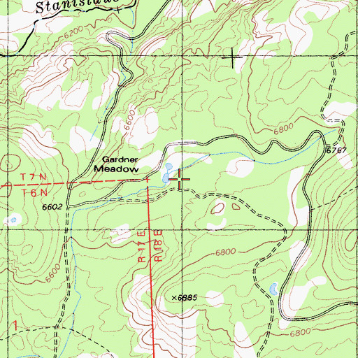 Topographic Map of Gardner Meadow, CA