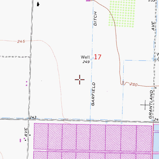 Topographic Map of Garfield Ditch, CA
