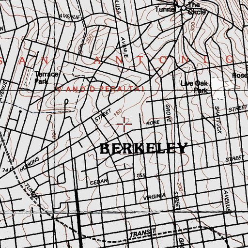 Topographic Map of Martin Luther King Jr Middle School, CA