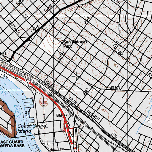 Topographic Map of Garfield Elementary School, CA