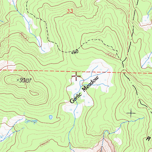 Topographic Map of Garlic Meadow, CA