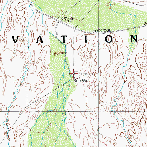 Topographic Map of Bee Well, AZ