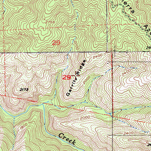 Topographic Map of Garrity Ridge, CA