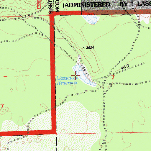 Topographic Map of Gassaway Reservoir, CA