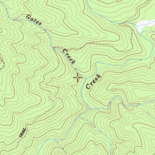 Topographic Map of Gates Creek, CA