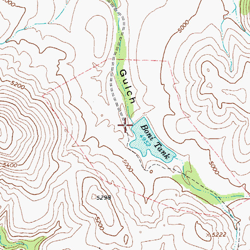 Topographic Map of Big Boni Dam, AZ