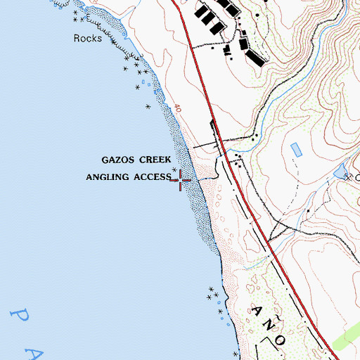 Topographic Map of Gazos Creek, CA