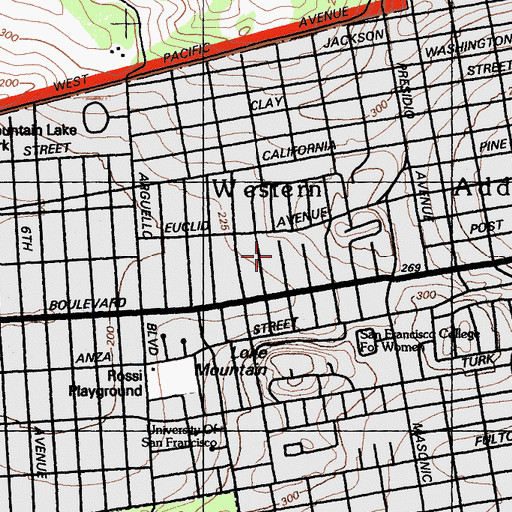 Topographic Map of Geary School, CA