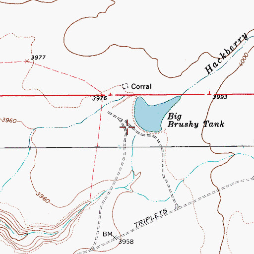 Topographic Map of Big Brushy Dam, AZ
