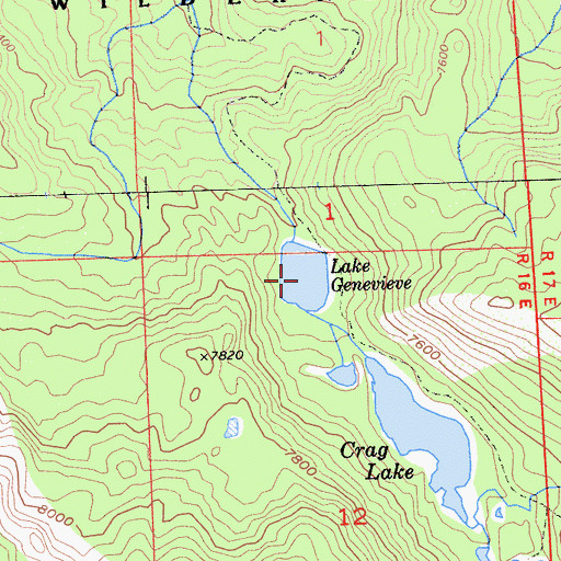 Topographic Map of Lake Genevieve, CA