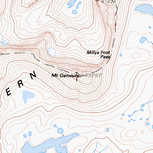 Topographic Map of Mount Genevra, CA