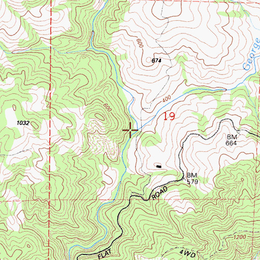 Topographic Map of George Young Creek, CA