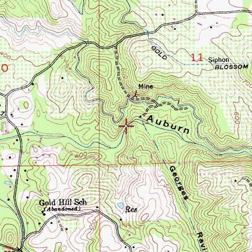Topographic Map of Georges Ravine, CA