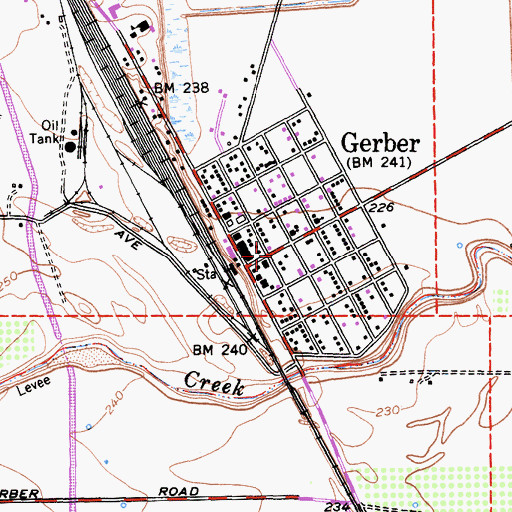 Topographic Map of Gerber, CA