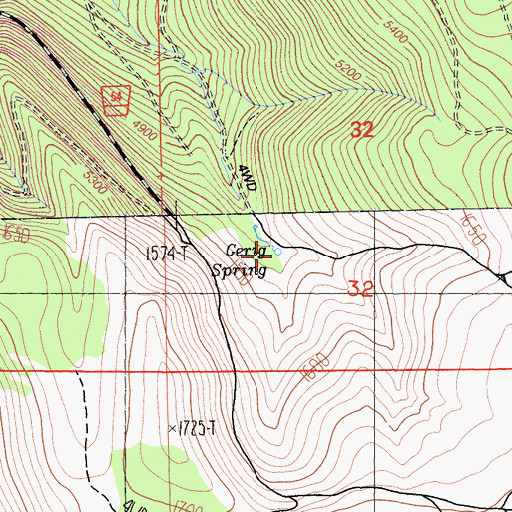 Topographic Map of Gerig Spring, CA