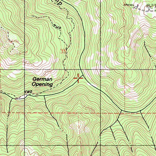 Topographic Map of German Creek, CA