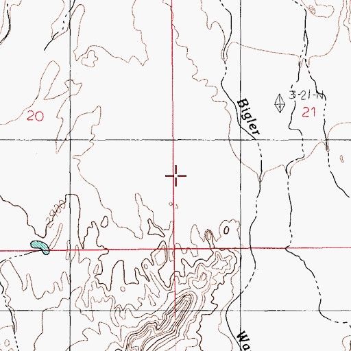 Topographic Map of Biglers Reservoir, AZ