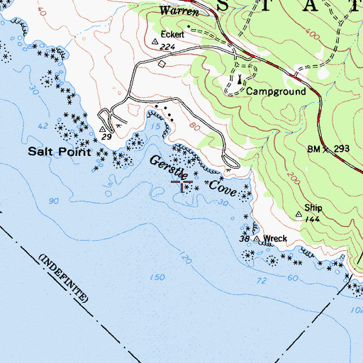 Topographic Map of Gerstle Cove, CA