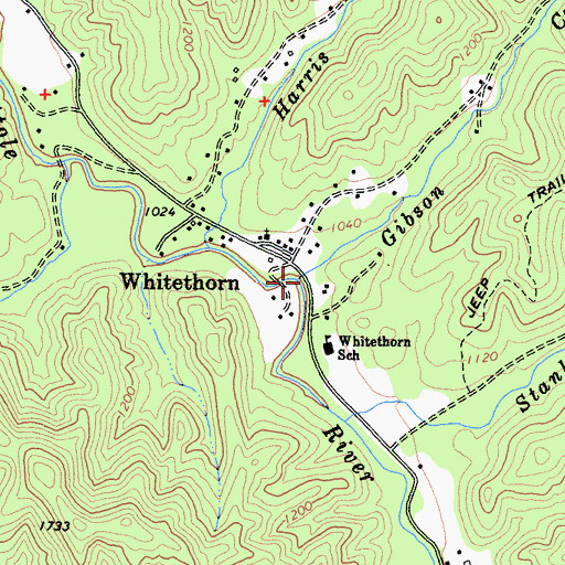 Topographic Map of Gibson Creek, CA