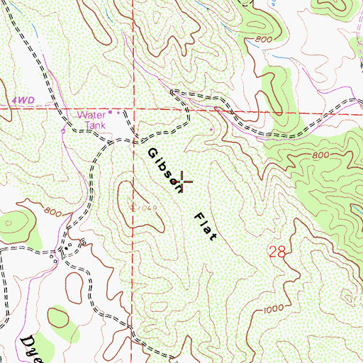 Topographic Map of Gibson Flat, CA