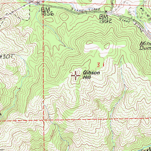 Topographic Map of Gibson Hill, CA