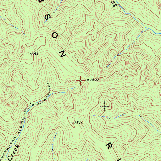 Topographic Map of Gibson Ridge, CA