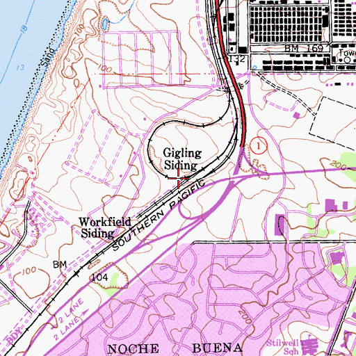 Topographic Map of Gigling Siding, CA