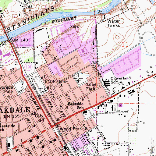 Topographic Map of Gilbert Park, CA
