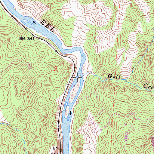 Topographic Map of Gill Creek, CA