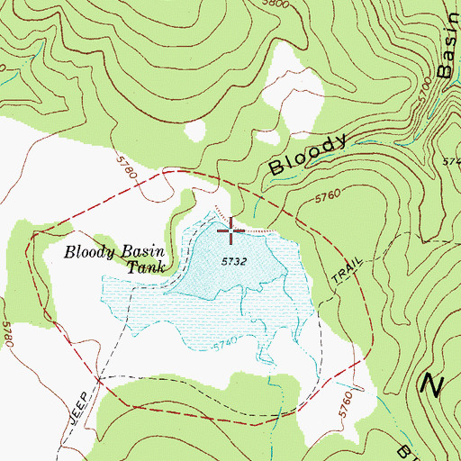 Topographic Map of Bloody Basin Dam, AZ