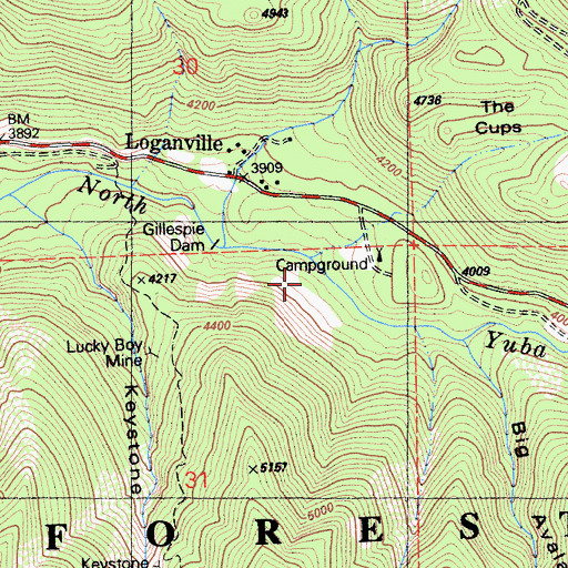 Topographic Map of Gillespie Dam, CA