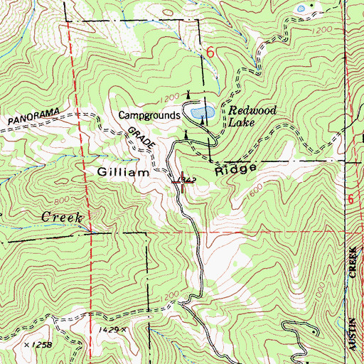 Topographic Map of Gilliam Ridge, CA