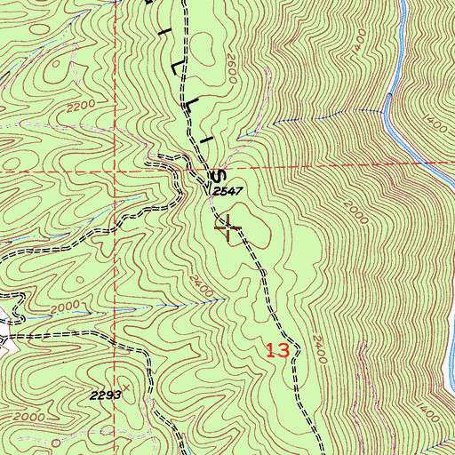 Topographic Map of Gillis Hill, CA