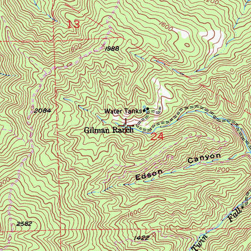 Topographic Map of Gilman Ranch, CA