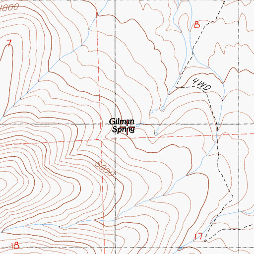 Topographic Map of Gilman Spring, CA