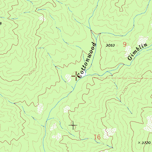 Topographic Map of Gimblin Creek, CA