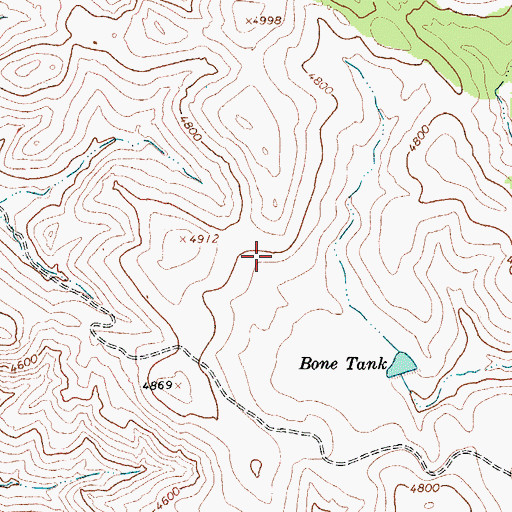 Topographic Map of Bone Dam, AZ