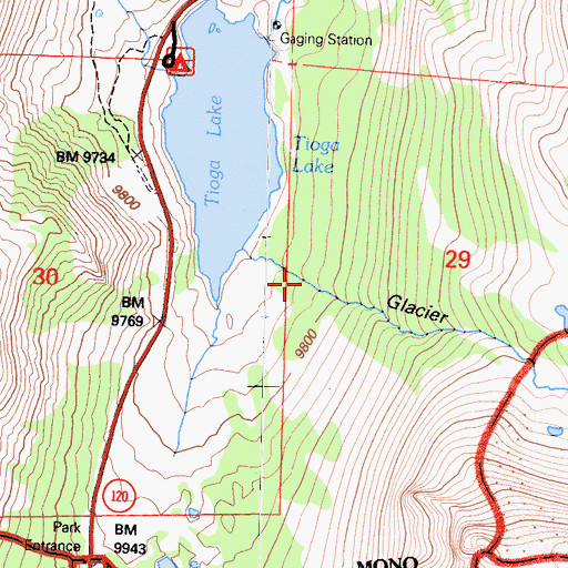 Topographic Map of Glacier Canyon, CA