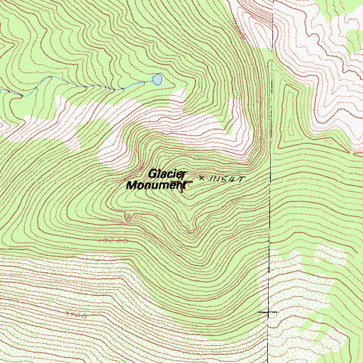 Topographic Map of Glacier Monument, CA