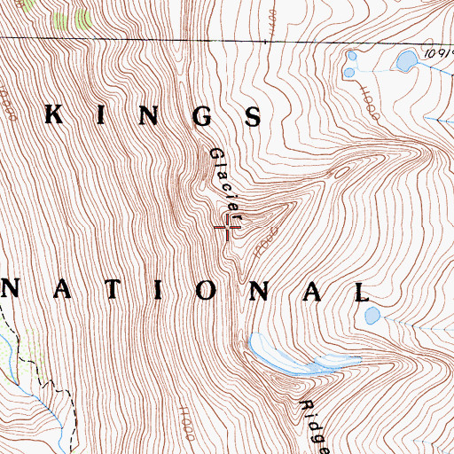Topographic Map of Glacier Ridge, CA