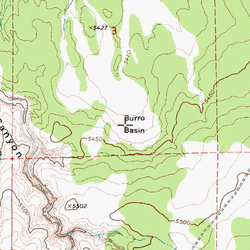 Topographic Map of Burro Basin, AZ