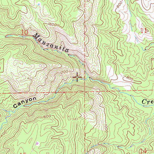 Topographic Map of Glascock Canyon, CA